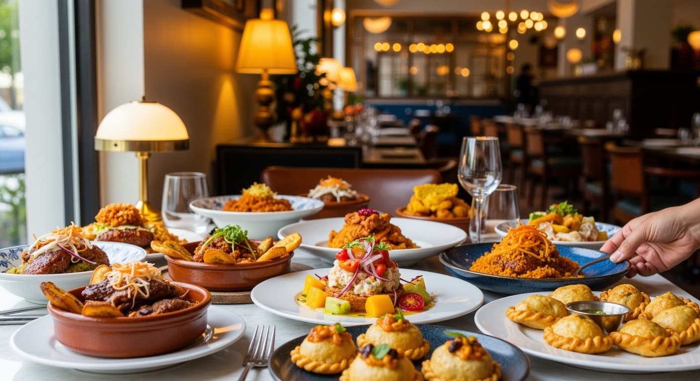 Editorial illustration: From authentic Cuban flavors in Little Havana to modern Latin fusion in Wynwood, Miami's Latin American res...